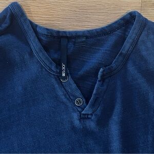 Joe's Indigo Color Henley Short Sleeve Tee